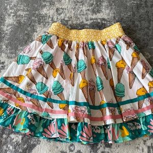 Wildflowers 2-tiered Ice Cream Cone Skirt Sz 12- like new!